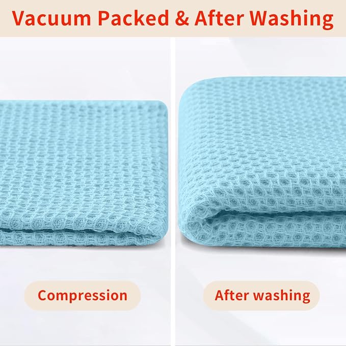 Homaxy 100% Cotton Kitchen Towels and Dishcloths Set, 12 x 12 Inches and 13 x - Image 8
