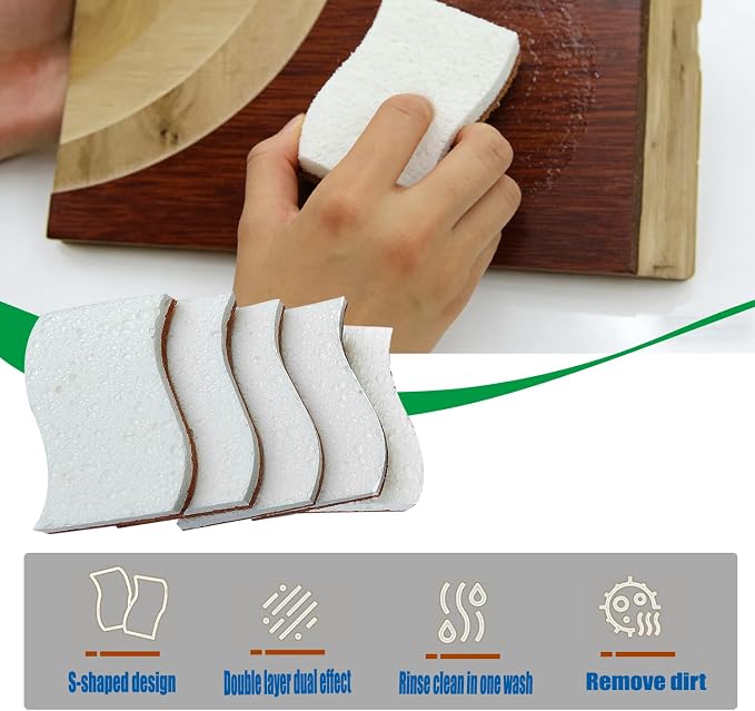 12Pcs Biodegradable Natural Kitchen Sponge - Image 5