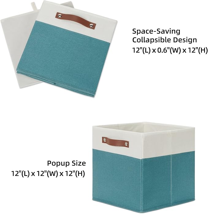 HNZIGE Storage Cubes Bins for Organization Set of 4, Fabric Storage Cube 12 x12 - Image 5