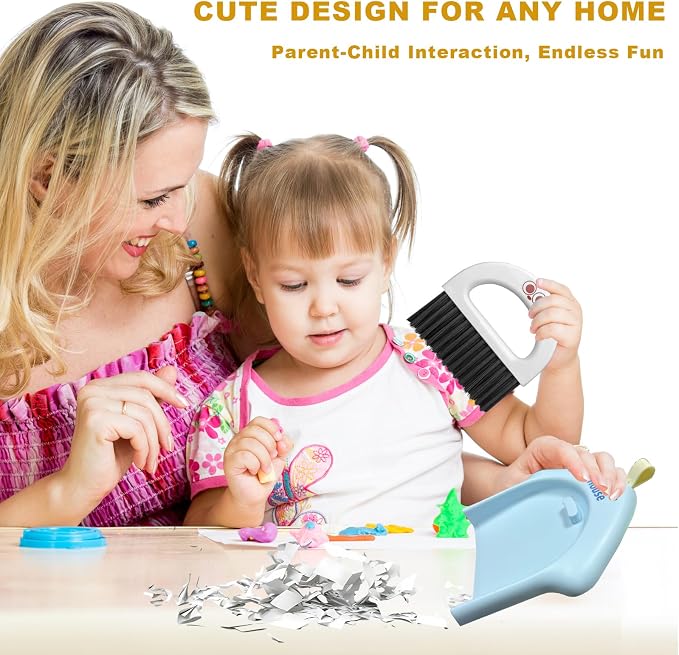 Small Dustpan and Broom Set, Mini Handheld Dust pan - Image 2