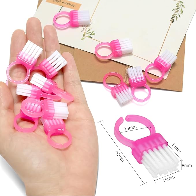 Nail Brush Rings SHEERBLISS Mini Nail Brushes 20pcs Hand Fingernail Brush - Image 4