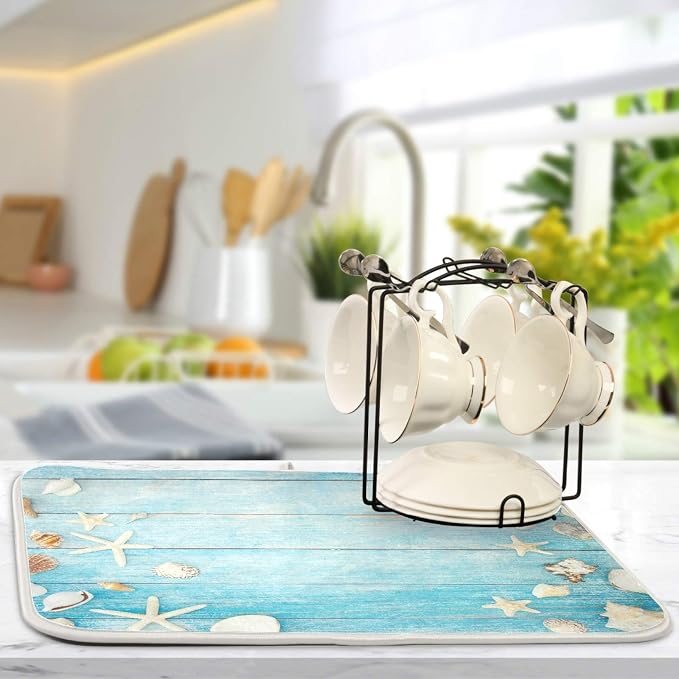 Seashells Starfish Dish Drying Mat - Image 2
