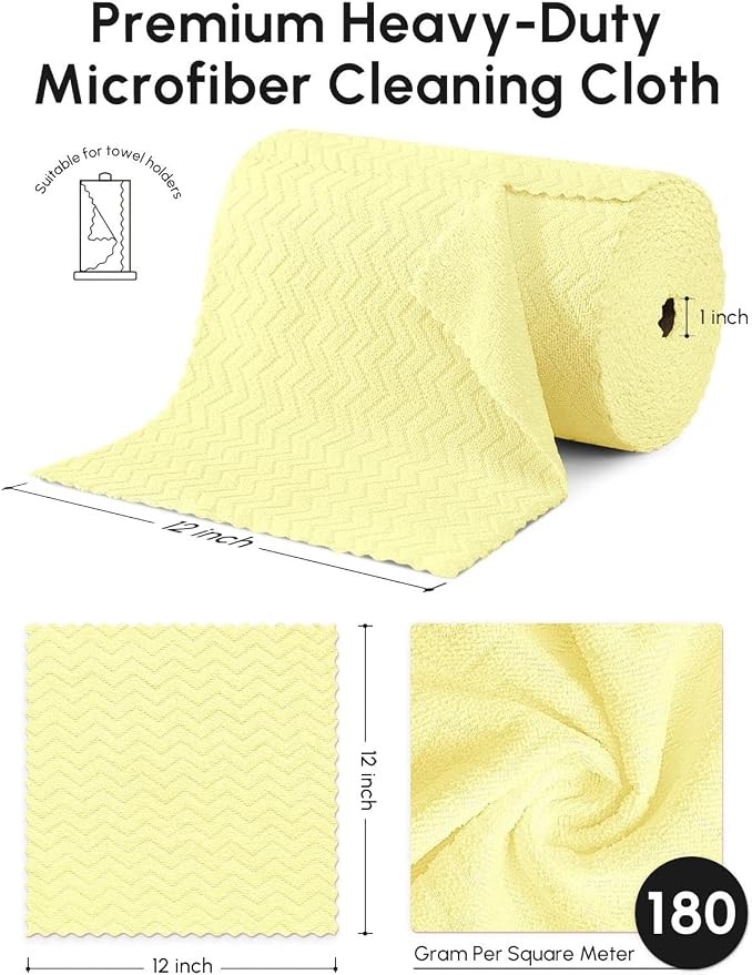 Microfiber Cleaning Cloths Roll, 75 Pack Tear Away Microfiber Towels Roll - Image 3