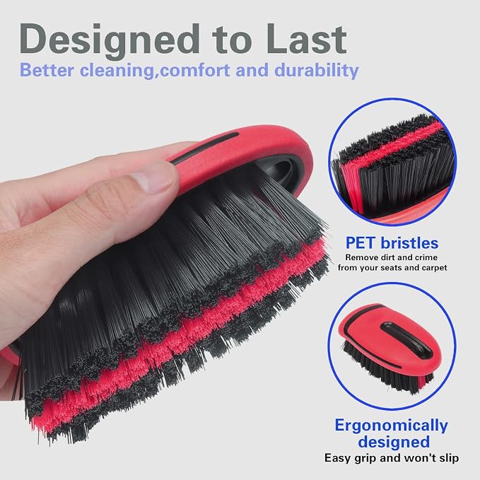 Carpet and Upholstery Cleaning Brush, Carpet Scrubber Stiff Bristle Detailing - Image 3