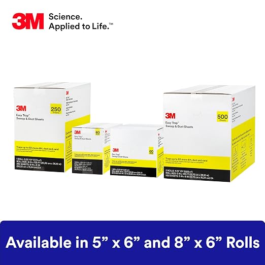 3M Easy Trap Sweep and Dust Sheets, 1 Roll of 60 8" x 6" Sheets, Disposable - Image 7