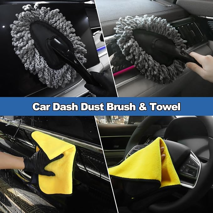 NIKCOSMK Windshield Cleaner Tool, Cleaning Gel & Microfiber Pads, All-in-One - Image 6