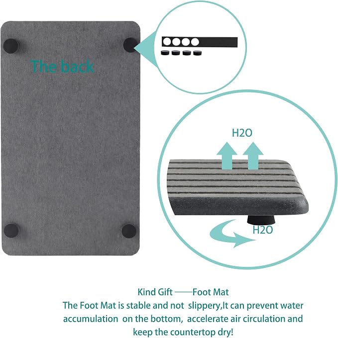 2 PCS Water Absorbent diatomite Coasters, 9.5" x 5.5" Water Absorbing Stone Tray - Image 4