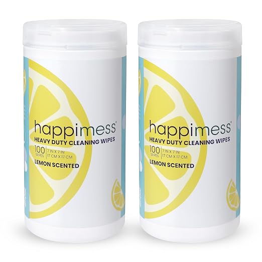 happimess WPE1002A-2SET All-Purpose Cleaning Wipes, Heavy Duty Multi-Surface by Happimess