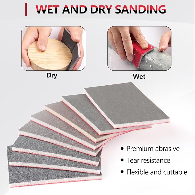 32-Pack 3x4 Inch 2000 Grit Hook & Loop Sanding Sponges - Image 4