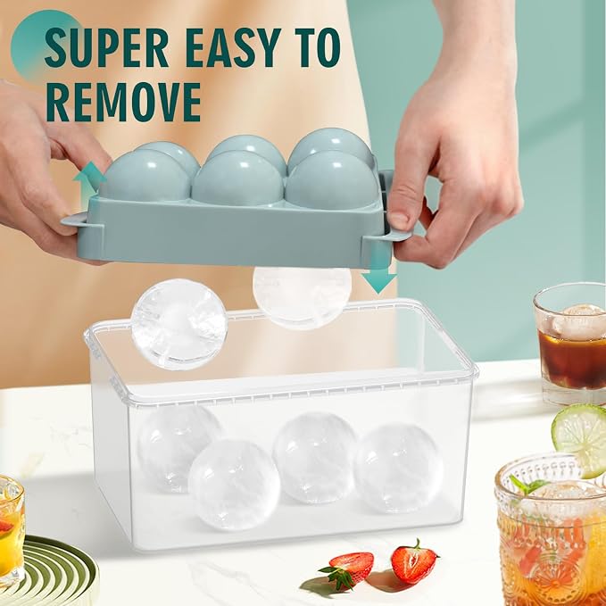 WIBIMEN Large Ice Cube Molds, Big Round Whiskey Ice Cube Trays - Image 2