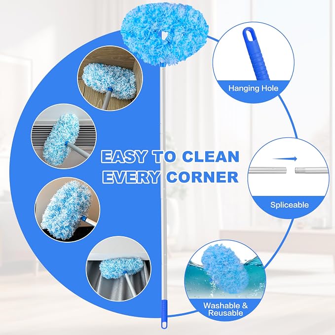 Ceiling Fan Cleaner Duster Reusable Microfiber Ceiling Fan Blade Cleaner - Image 3