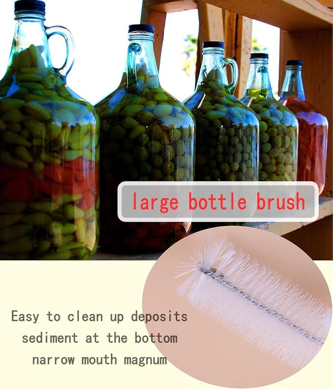 Carboy Brush, Cleaning 2 Piece 30 inch Nylon Brushes, and Stainless Steel - Image 6