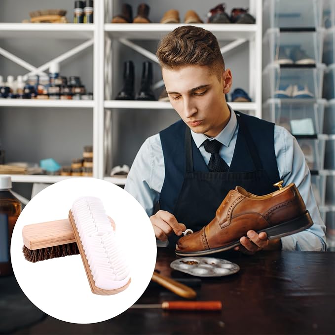 2pcs Horsehair & Rubber Shoe Brush Set, 2 Styles Boot Magic Eraser Cleaning - Image 6