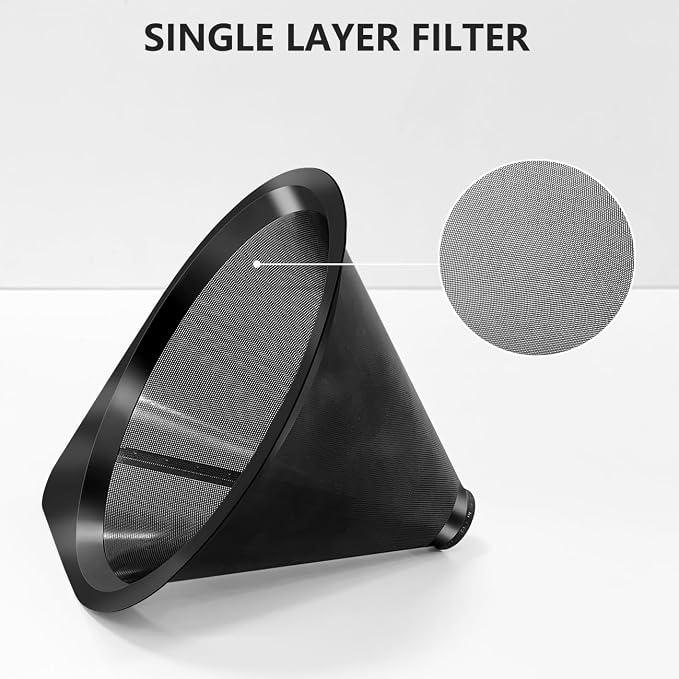 LHS Pour Over Coffee Dripper Reusable Coffee Filter Paperless Coffee Filter - Image 2