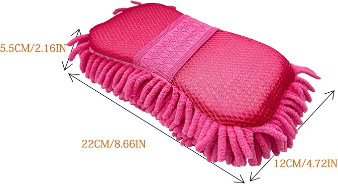 Microfiber Car Wash Sponge-Non-Scratch Wash Mitt-Two Sided Chenille Microfiber - Image 7