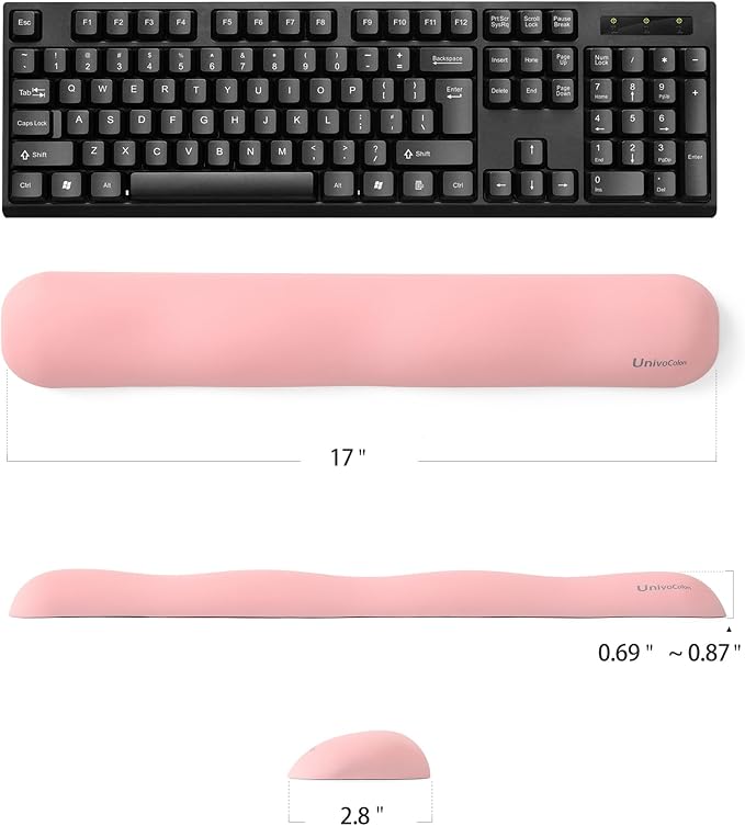 UnivoColors Design-Wave Keyboard Wrist Rest, Artificial Sheepskin+Memory - Image 5
