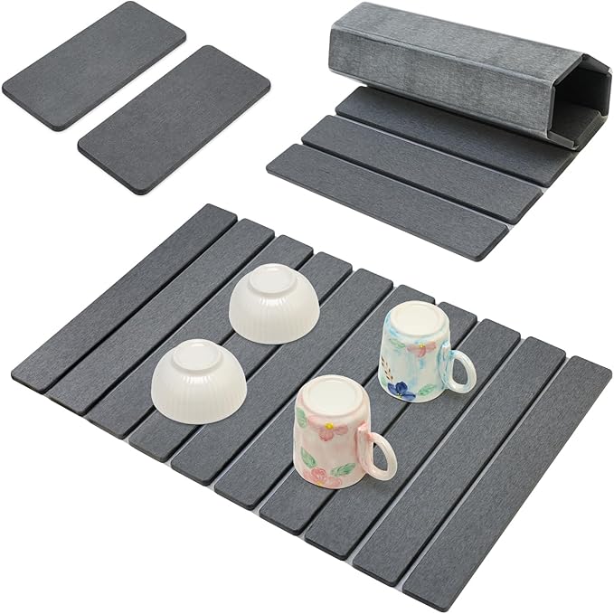 3 Pcs Large Stone Drying Mats for Kitchen Counter Diatomaceous Earth Dish Fast by Deceram
