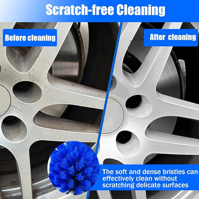 Wheel Brush Kit, Soft Drill Wheel Cleaner Brush, Tire Brush, Detailing Brush - Image 3