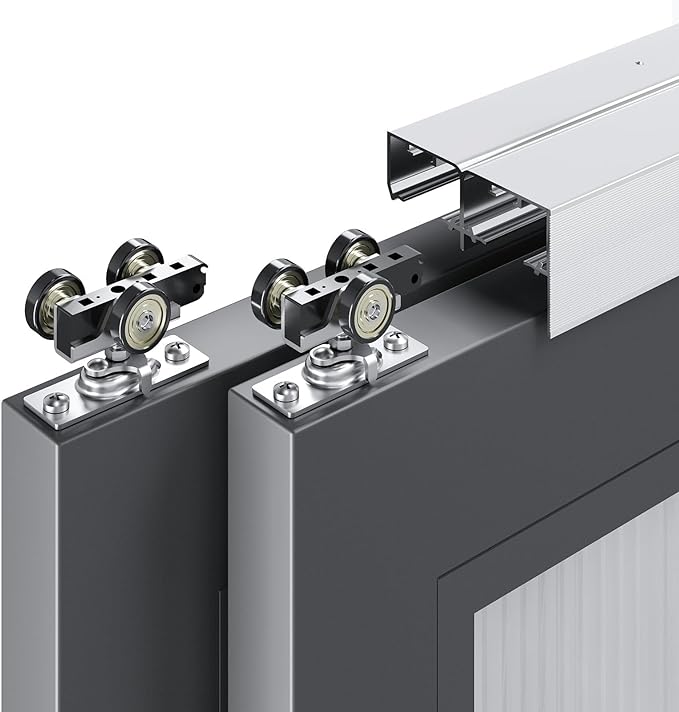 EaseLife 5FT/60in Bypass Double Sliding Pocket Door Hardware Kit, Commercial by EaseLife