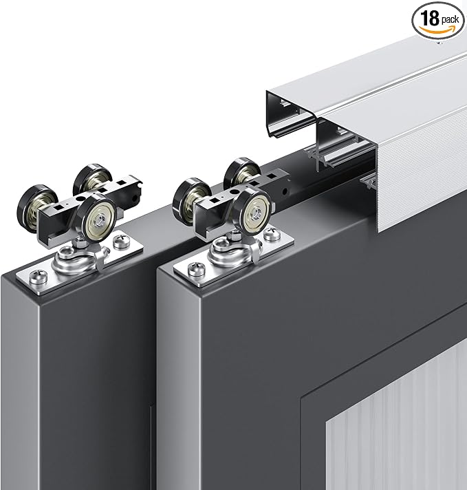 EaseLife 10FT/120in Bypass Double Sliding Pocket Door Hardware Kit, Commercial by EaseLife