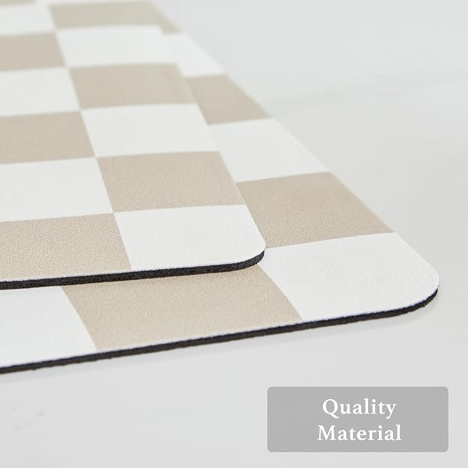 Checkered Dish Drying Mat for Kitchen Counter, Coffee Bar Station Accessories - Image 6