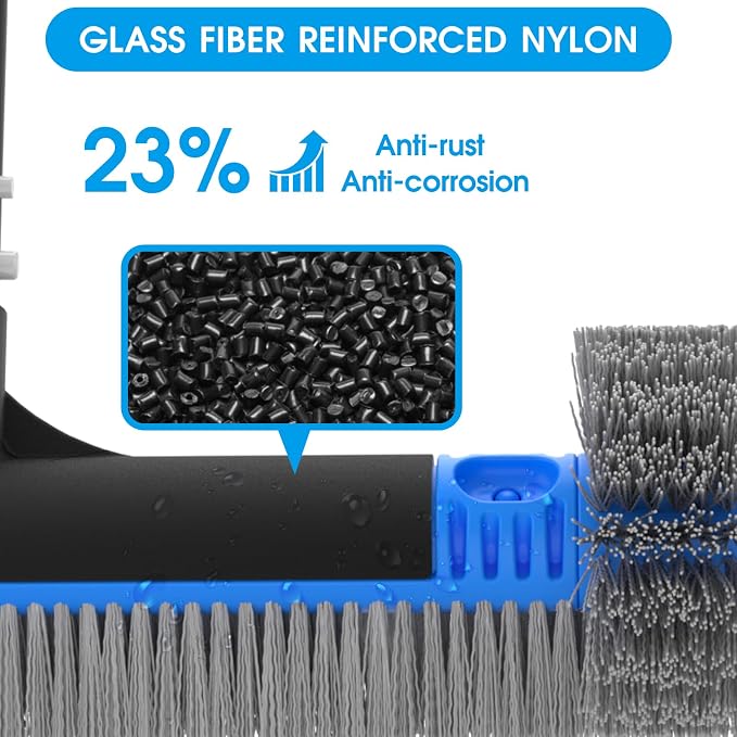 20'' 2 in 1 Pool Brush Head Cobweb Duster Heavy Duty Pool Cleaning Detachable - Image 5