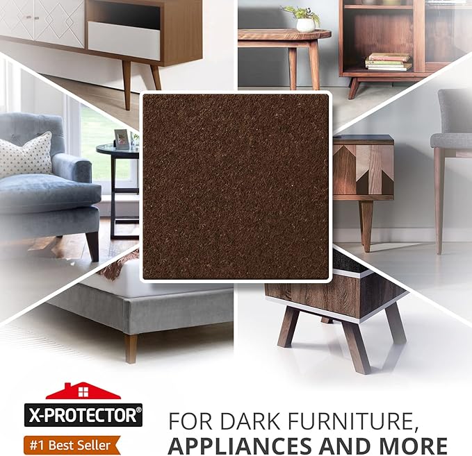 24 Heavy-Duty Felt Furniture Pads 1.5” 1/4” Thick X-Protector! Square Felt Pads - Image 2