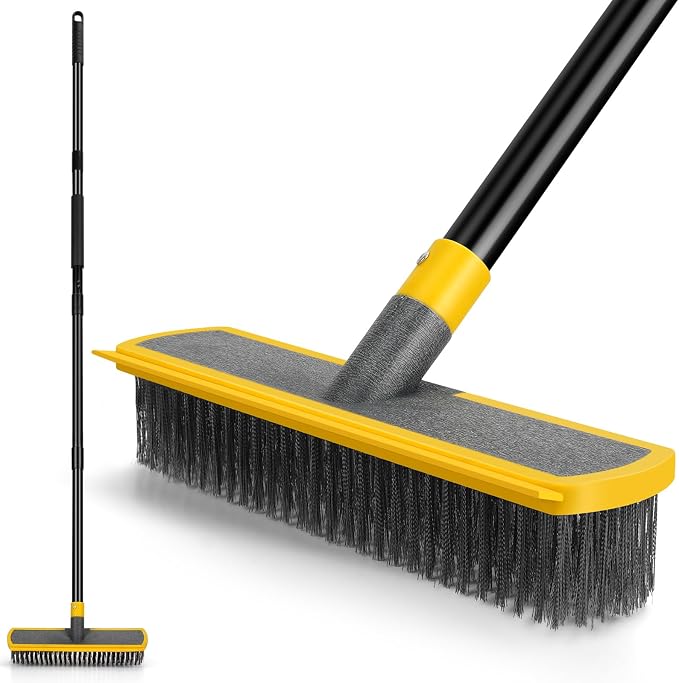 Heavy Duty Broom Wire Floor Scrub Brush by JIURAIN