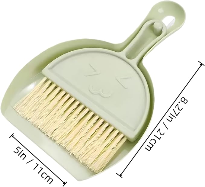 Mini Broom and Dustpan Set + Three-Color Cleaning Cloth, Suitable - Image 3