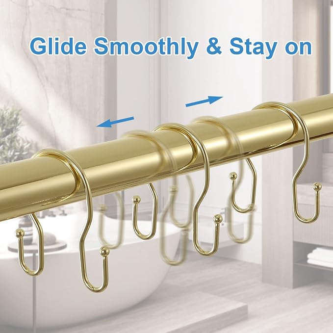 24 Pack Double Shower Curtain Hooks Rings, TENOVEL Double Sided Shower Curtain - Image 5