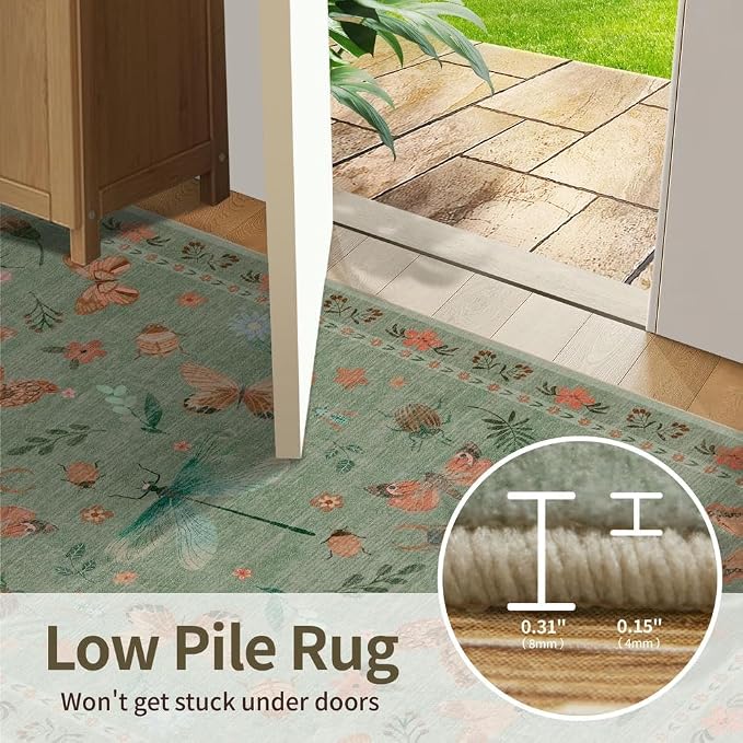 2x3 Washable Rug, Small Door Mat Floral Entryway Rug, Boho Front Door Mat - Image 7
