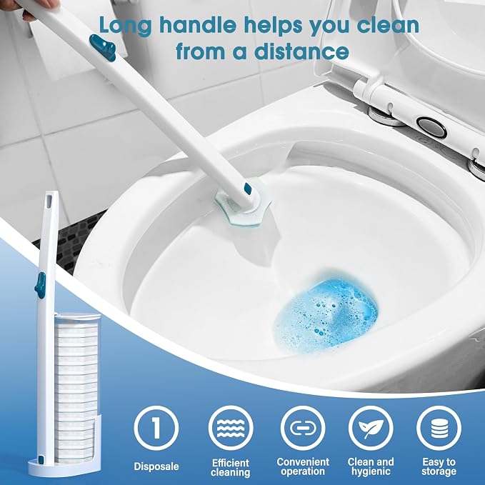 Disposable Toilet Brush with 48 PCS Refills, Disposables Toilets Cleaning - Image 7