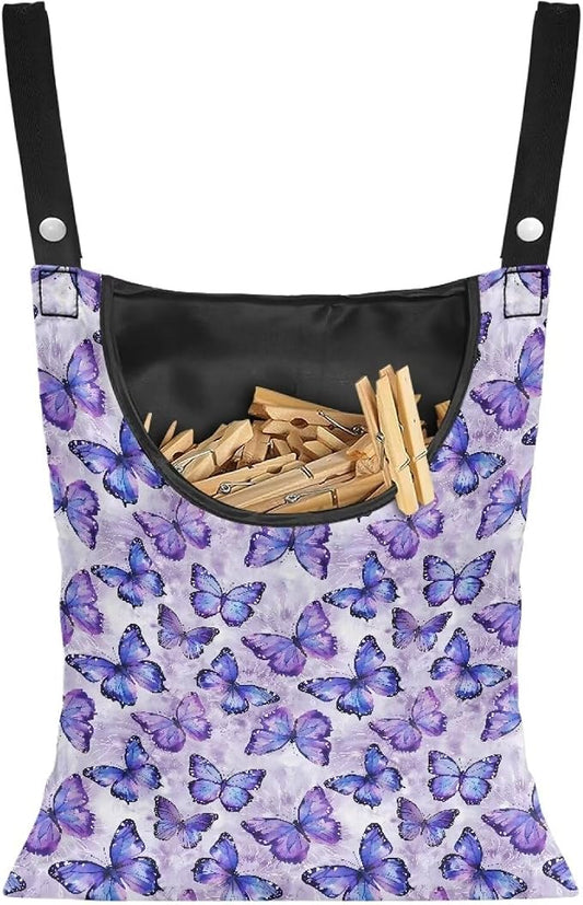 2 Pcs Butterfly Purple Clothespin Bag by Unknown