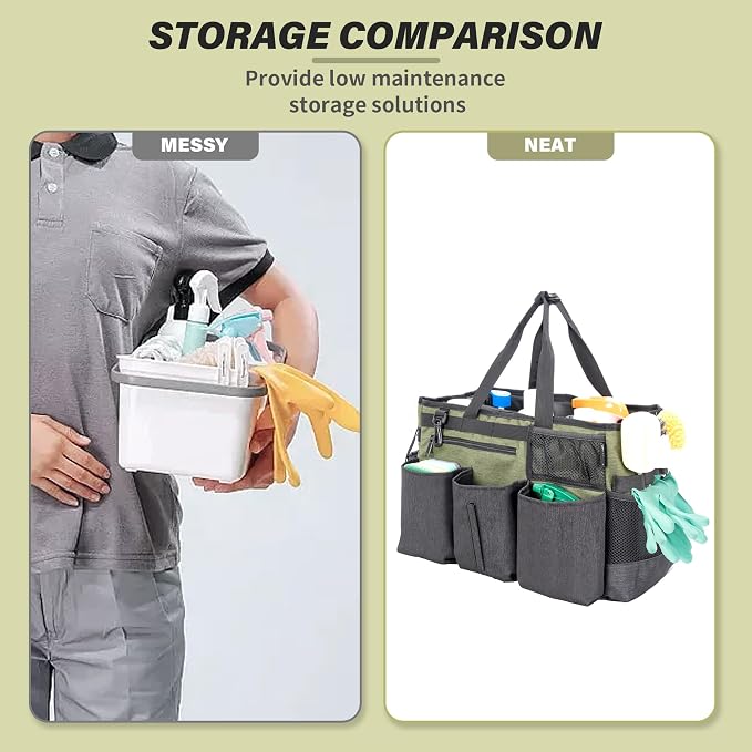Wearable Cleaning Caddy Bag for Cleaning Supplies, Large Capacity Cleaning - Image 3