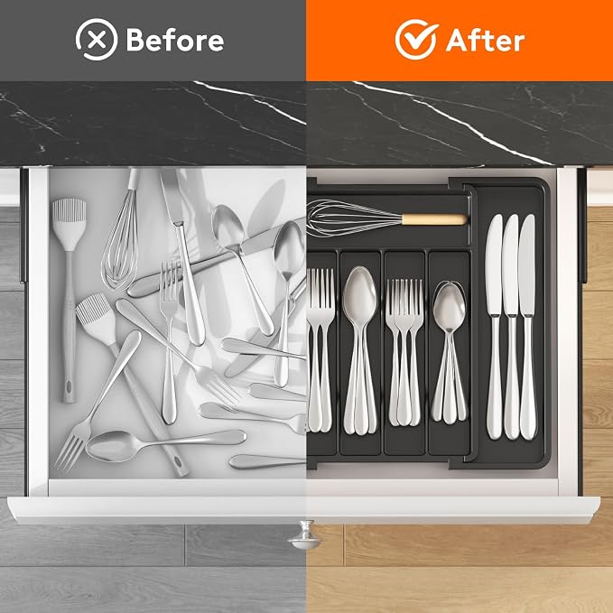 Lifewit Silverware Drawer Organizer, Expandable Utensil Tray - Image 5