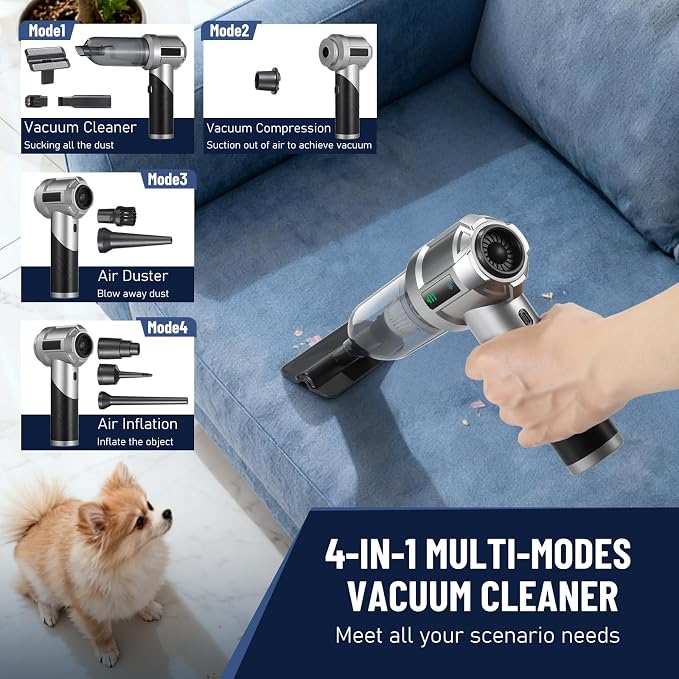 HONEYEYEAR Handheld Vacuum Cleaner, 16000Pa Car Vacuum Cleaner Cordless - Image 3