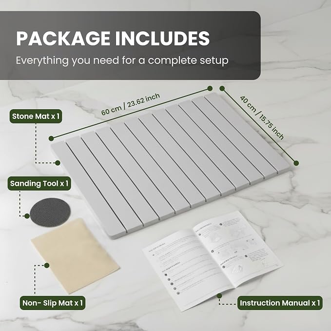 Large Stone Drying Mat for Kitchen Counter - Image 2