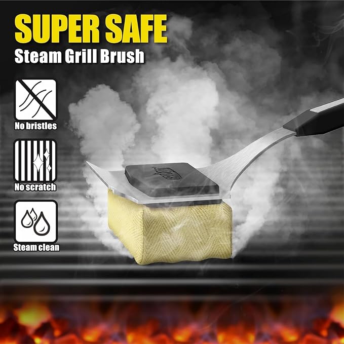 GRILLART Grill Brush Bristle Free, Replaceable BBQ Cleaning Head, Safe - Image 5