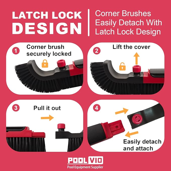 Poolvio 22" Extra-Wide Pool Brush Head, Heavy-Duty Pool Scrubber Brush - Image 5