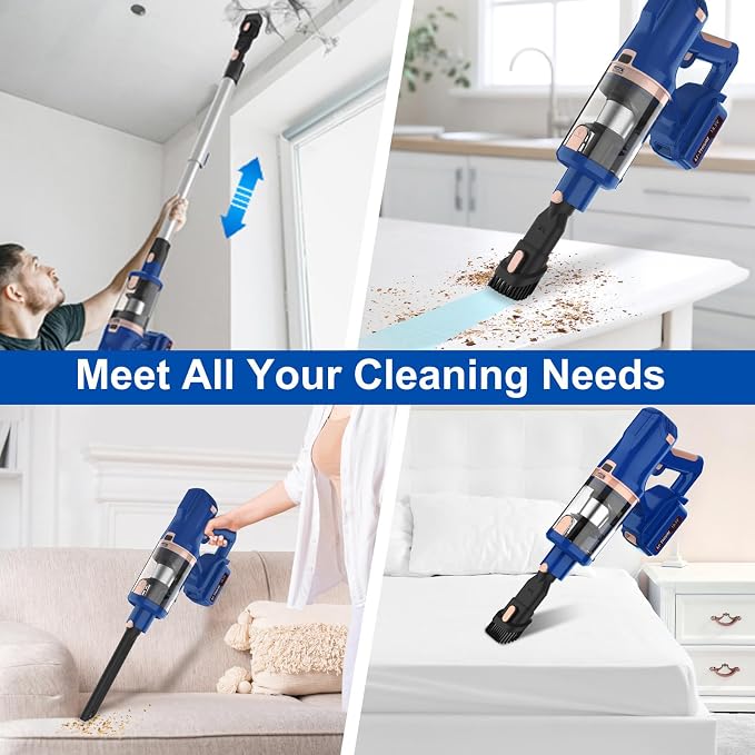 Cordless Vacuum Cleaner for Home, 45Kpa 300W 60Mins Stick Vacuum Cleaner - Image 4