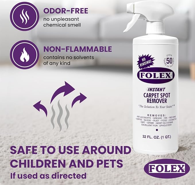 FOLEX Instant Carpet Spot Remover 32 oz – Powerful Stain Remover - Image 3