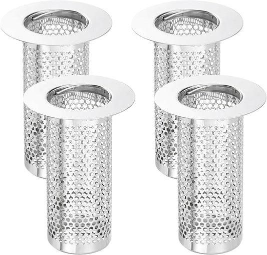 uxcell 4 Pack Shower Drain Strainer, 3.2" x 2.2" 304 Stainless Steel Floor by uxcell