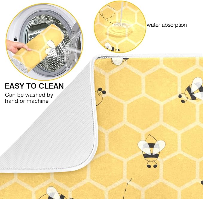 Funny Bees Honey Dish Drying Mat 16x18 - Image 2