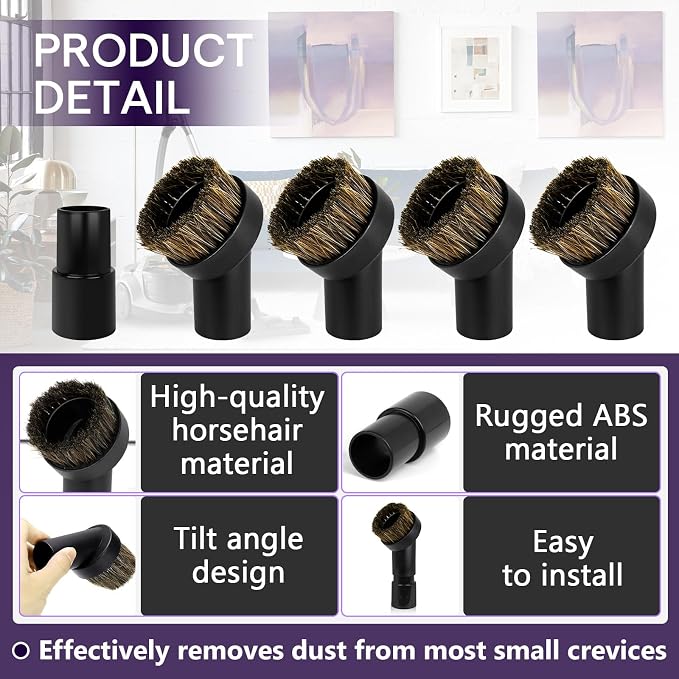 5PCS Horse Hair Brush Vacuum Attachment Set - Image 5