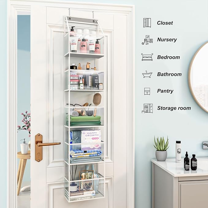 Fixwal 5-Shelf Over The Door Hanging Pantry Organizer, Room Organizer - Image 6
