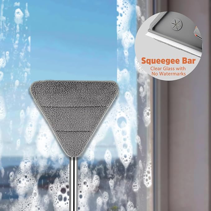 Wall Cleaner Mop with 94" Long Handle, 2-in-1 Triangle & Rectangle Head with - Image 6