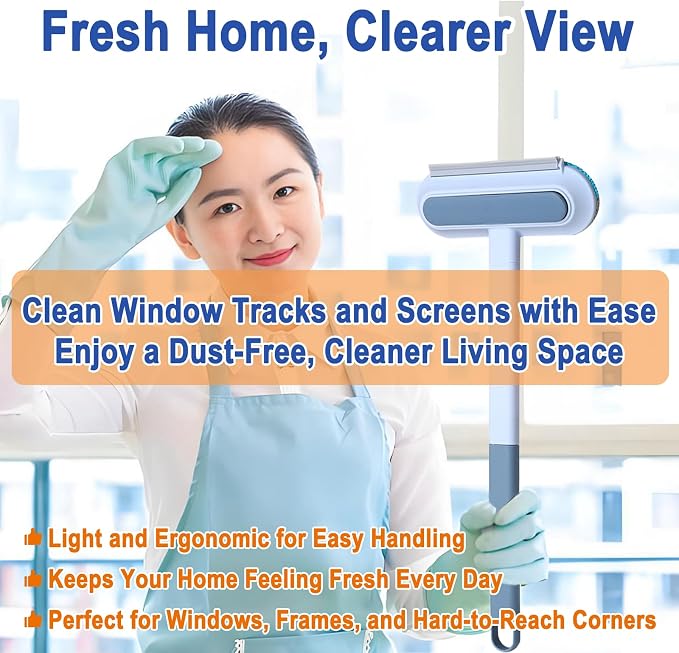 6-in-1 Window Track & Screen Cleaning Kit – Detachable Brushes, Microfiber - Image 5