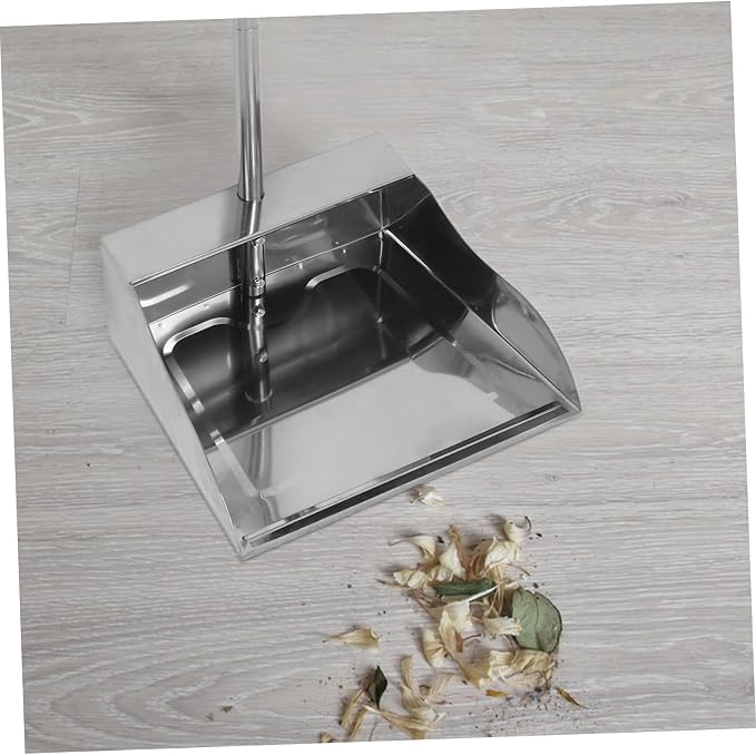 Heavy Duty Long Handled Dust Pan Ergonomic Stand Up Trash Dustpan - Image 4