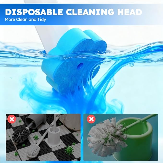 Disposable Toilet Brush 2 Pack- Toilet Bowl Cleaner, Toilet Bowl Brush - Image 5