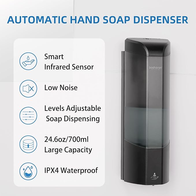 Automatic Soap Dispenser, Wall Mounted Liquid Soap Dispenser 24.6oz/700ml - Image 2